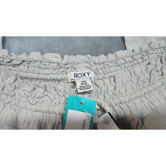 Roxy Oceanside Linen Blend Pant Women's L Stone Drawstring Beach Pants NWT - Picture 5 of 11